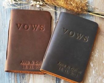 Bride and Groom Vows, Wedding Vow Books, Personalized Leather Vow Book, Customized Wedding Vows keepsake