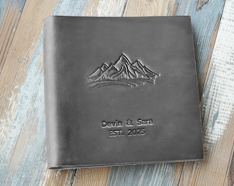 Custom Photo Album 4x6 for 100, 200 or 300 Photos. Personalized Leather Photo Album. Slip-in Travel Photo Album 4x6 in / 10x15 cm Photos.