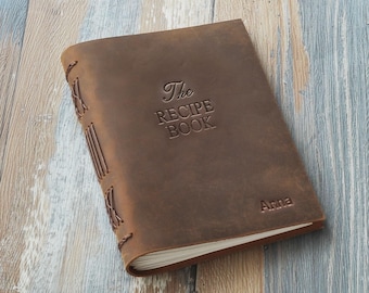 Personalized Leather recipe book cookbook blank recipe book, recipe book to write in your own recipes, gift for him/her, mothers day gifts