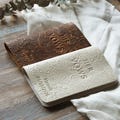 Boho Wedding Vow Booklets, Personalized, Tooled floral Leather, Luxury His Her Vow Books