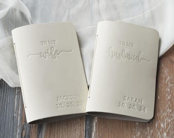 His and Her Vow Books, wedding vow books set of 2, vow booklet for modern wedding personalized gift for bride and groom