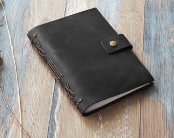 Personalized Full Grain Leather Journal - Travel Diary, Sketchbook