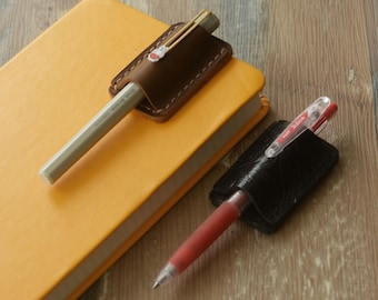 Personalized Leather Pen Clip, Notebook Pen Holder, Journal Accessories