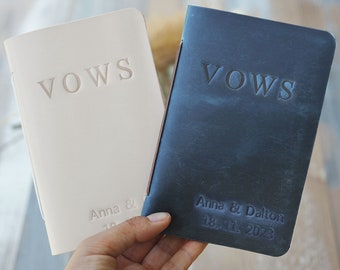 Personalized Leather Vow Book, Customized Wedding Vows keepsake，Wedding Vow Books,  Personalized Gift, Bride and Groom Vows