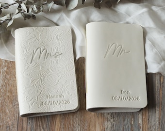 His and Her Vow Books, Custom Leather Wedding Keepsake