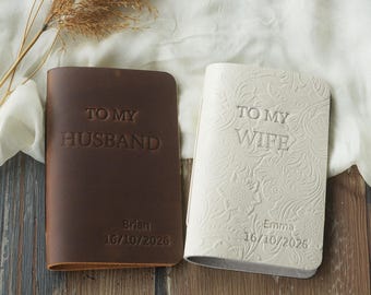 Wedding Vow Books His and Hers - 2 Pack Personalized Notebook for Ceremony Vows