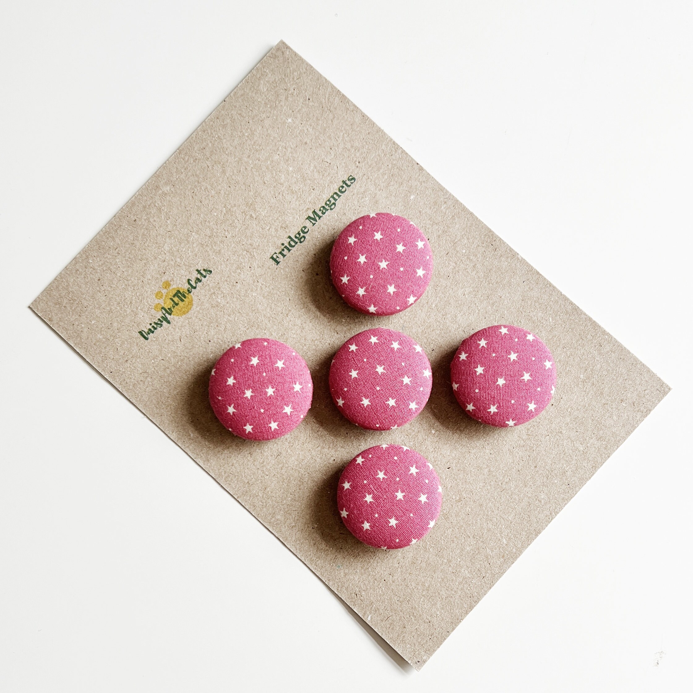 Round Pink Fridge Set. Fabric Button Etsy UK