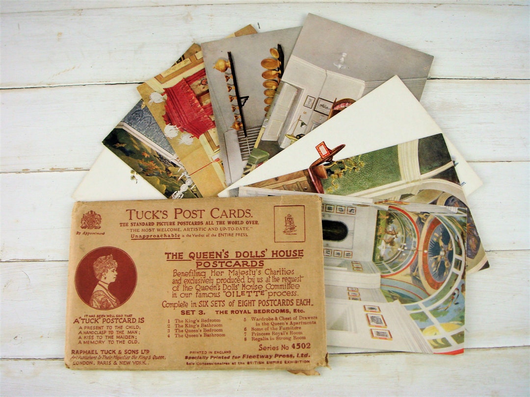 Tuck's Postcard Set, the Queens Dolls House, Set 3, the Royal Bedrooms