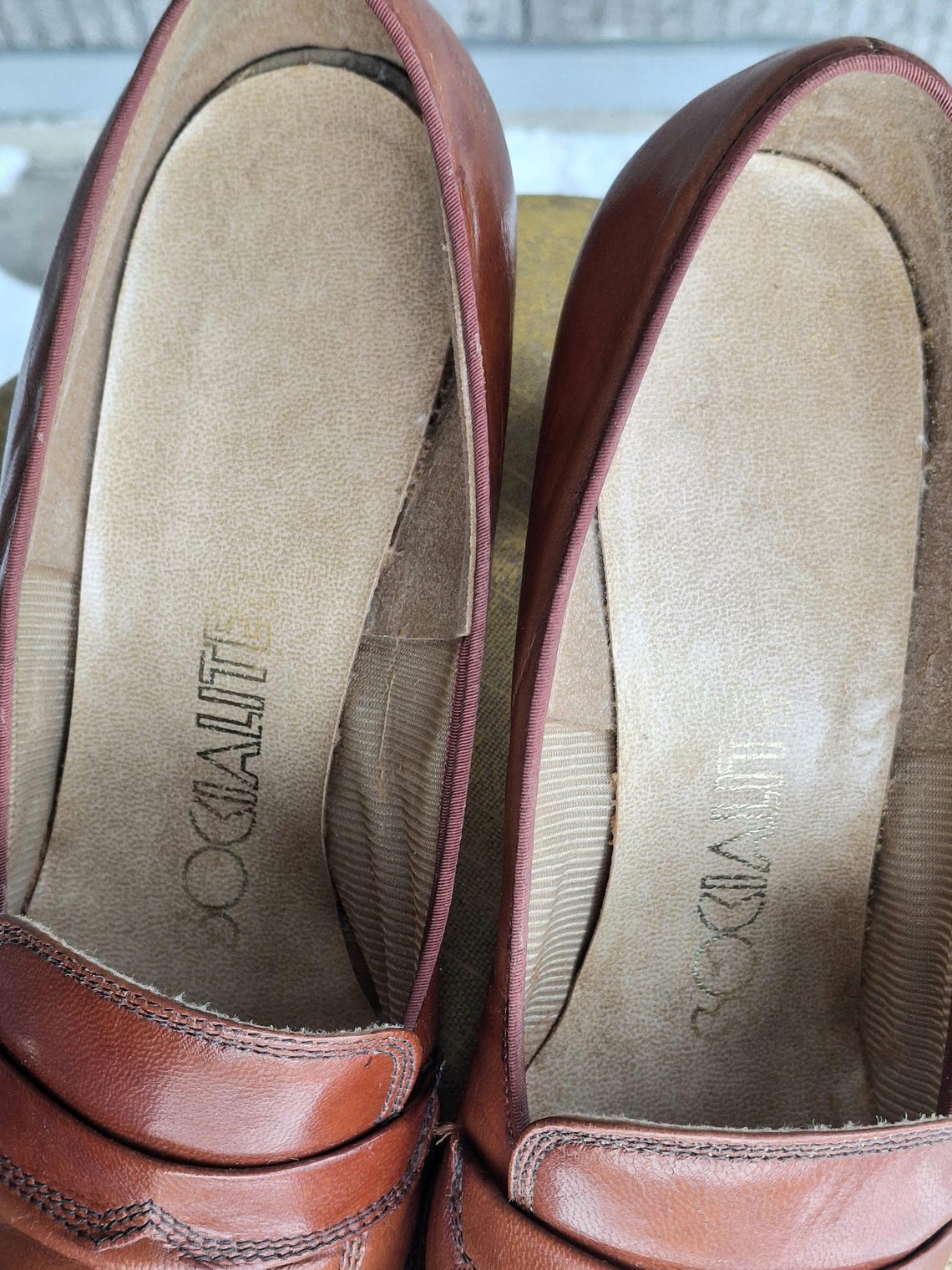 Vintage 1970s Socialite Brown Leather High Heel Shoes Pumps Size 9 ...