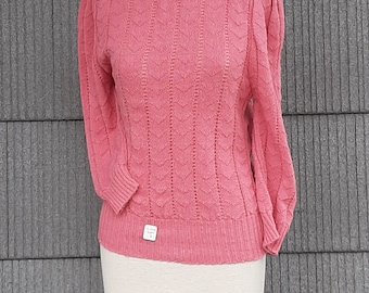 Vintage 1970s 1980s NOS pink sweater original tags Cuddle Knit  small