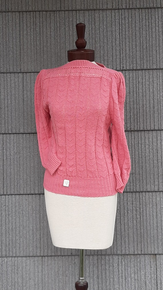 Vintage 1970s 1980s NOS pink sweater original tags