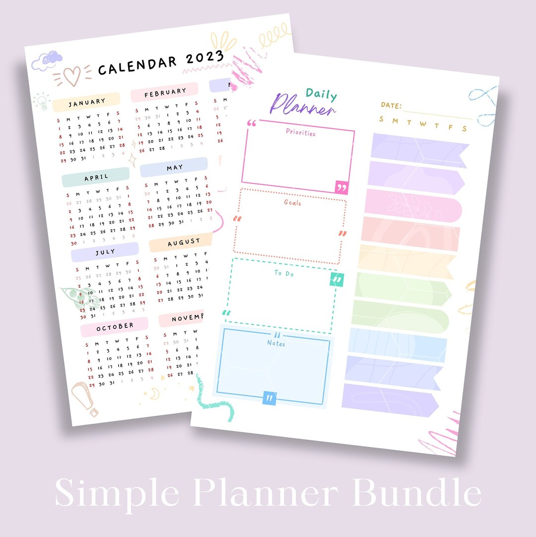 Printable Yearly Calendar 2023 | 2023 Planner | A4 | Horizontal