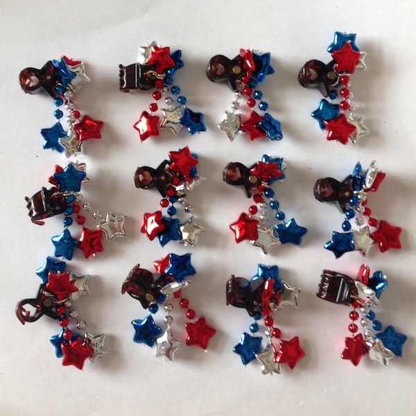 Beard Art Baubles Collection of Holiday and Special Occassion Beard Ornaments and Beard Bling Fourth of July Patriotic Stars and Stripes