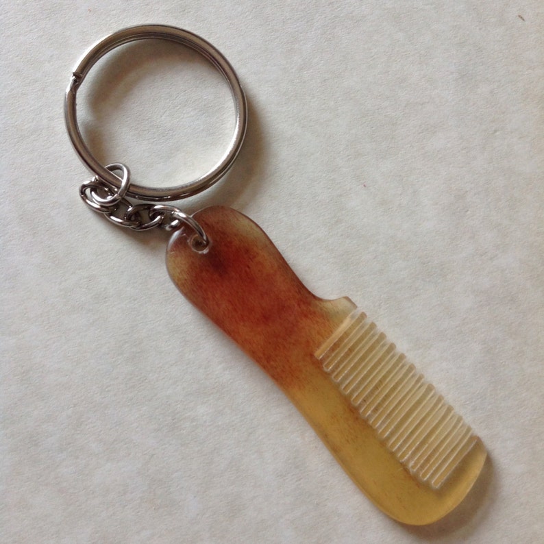 Oxhorn Beard Comb Keychain Mustache Comb Organic Hand Carved Etsy