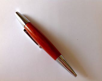 Wood Ink Pen Maple Hand Turned Silvertone Hardware