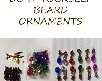 DIY Beard Ornaments Kit Set of 12 Beard Clips Beard Art Baubles For the Beard Baubles for the Beard