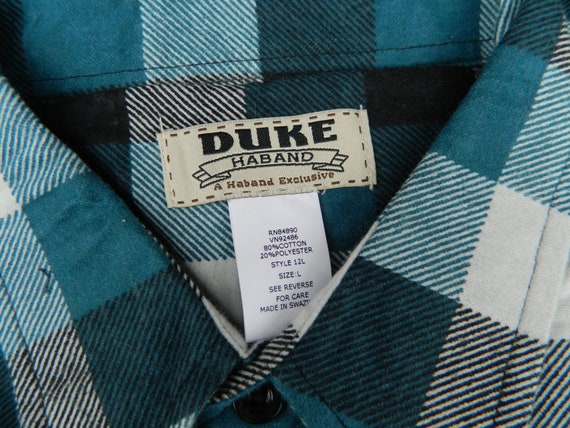 Vintage Duke Haband Mens Flannel Shirt - New Old … - image 2