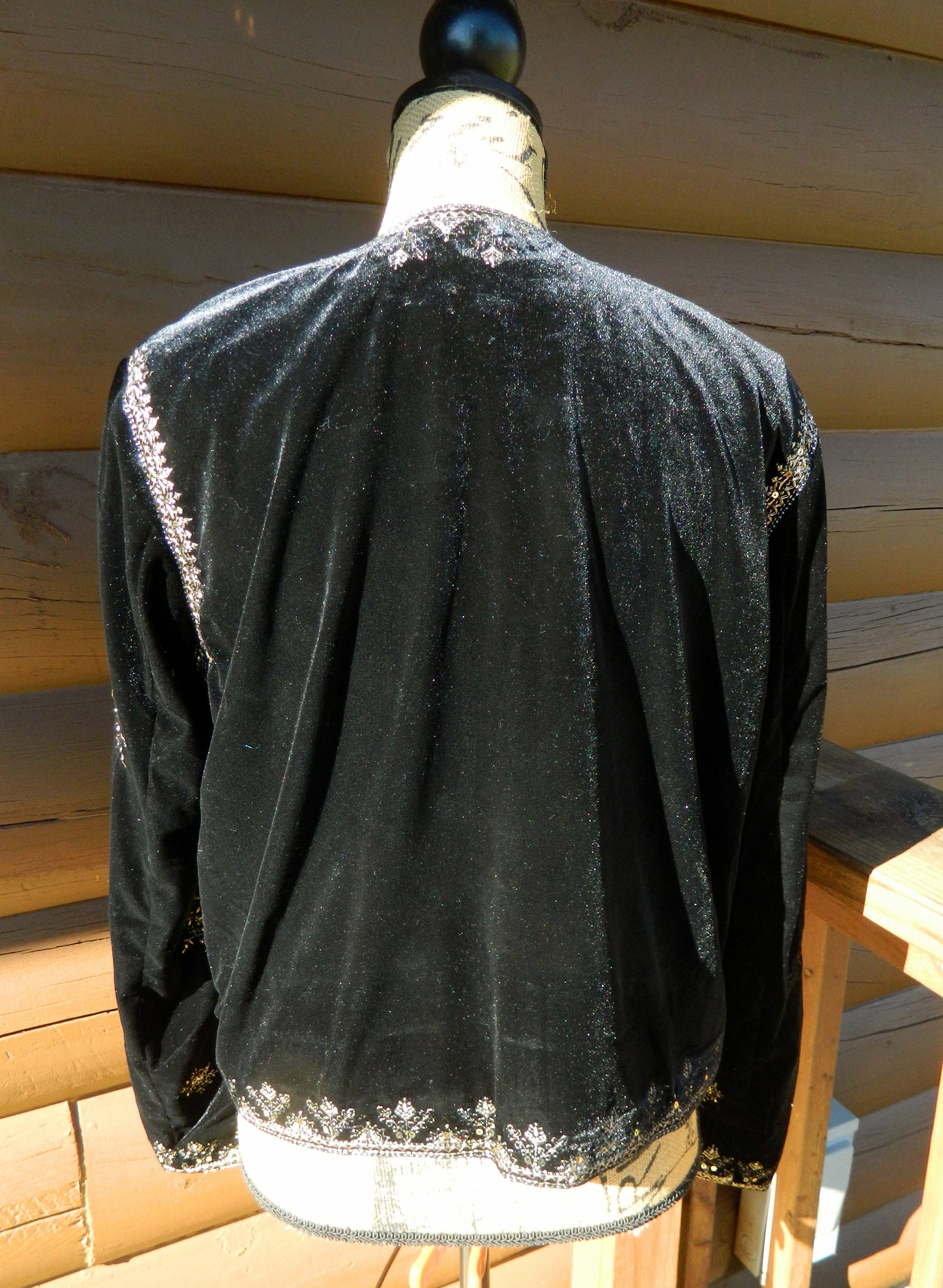 Embroidered Velvet Mini Jacket main image 1