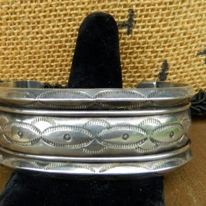 Vintage Southwestern Cuff Bracelet, Sterling Silver Cuff Bracelet