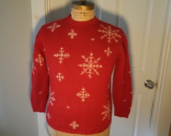 Vintage Eddie Bauer Red Snowflake Sweater - Sale