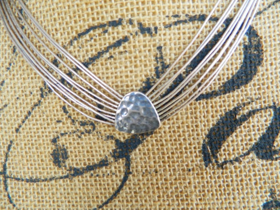 Vintage Liquid Sterling Silver Pendant Necklace -… - image 1