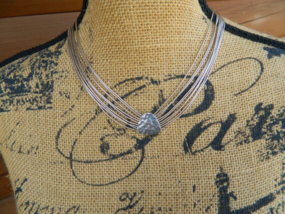 Vintage Liquid Sterling Silver Pendant Necklace -… - image 2