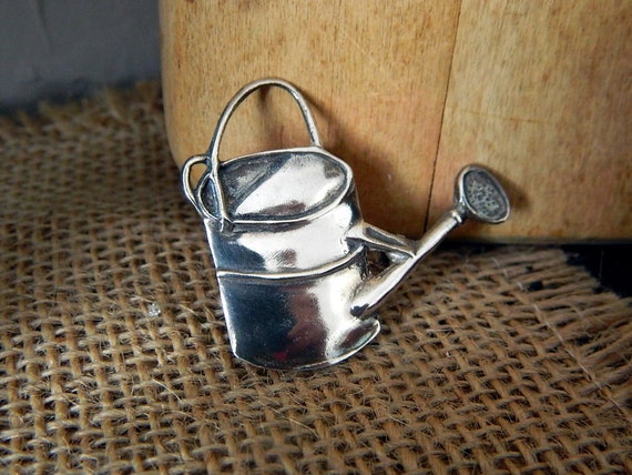 Vintage Sterling Silver Watering Can Pin