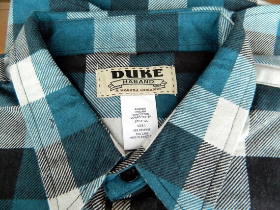 Vintage Duke Haband Mens Flannel Shirt - New Old … - image 4