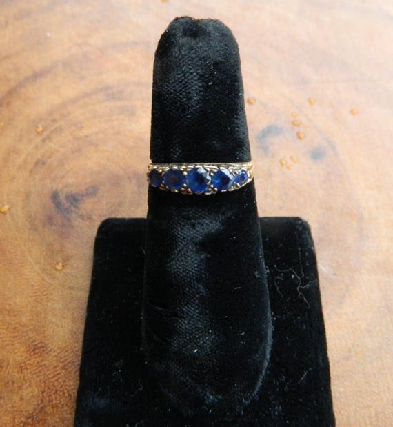 Vintage 14k Yellow Gold Sapphire Ring Size 6.5