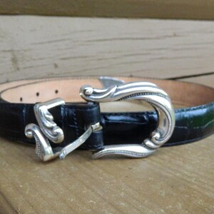 Vintage Coldwater Creek Black Leather Belt - Made in USA  display picture 3