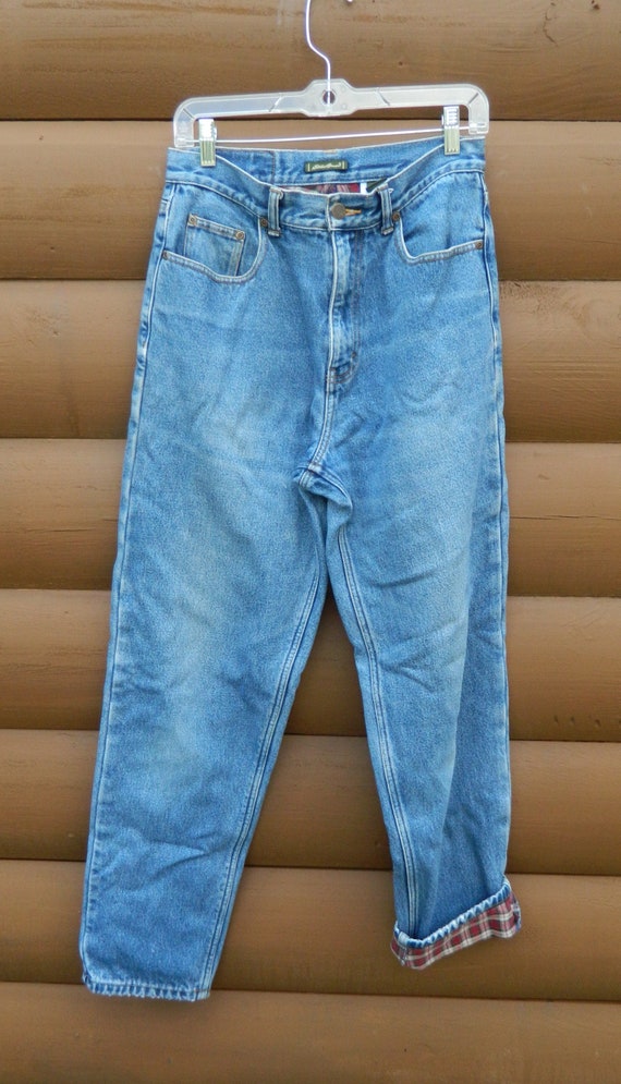 Vintage Eddie Bauer Ladies Flannel Lined Jeans - S