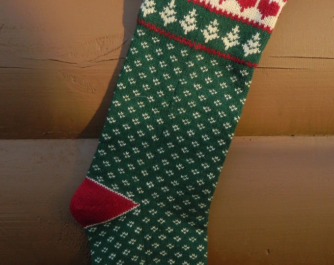 Vintage Wool Christmas Stocking Handmade in Vermont by Specialties in