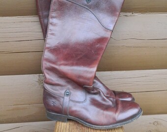 FRYE Leather Western Paddock Boots Brown Chelsea Buckle Ankle Boots Zipper Women Size 8B Etsy