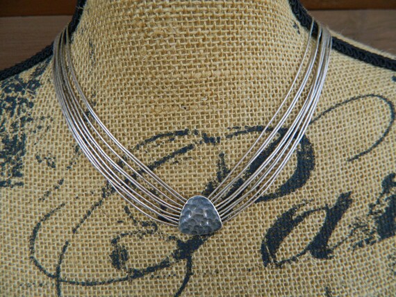 Vintage Liquid Sterling Silver Pendant Necklace -… - image 4