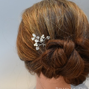 Bridal Rhinestone Pearl Spray Hair Pin, Wedding Hair Accessories, Bridesmaids afbeelding 2
