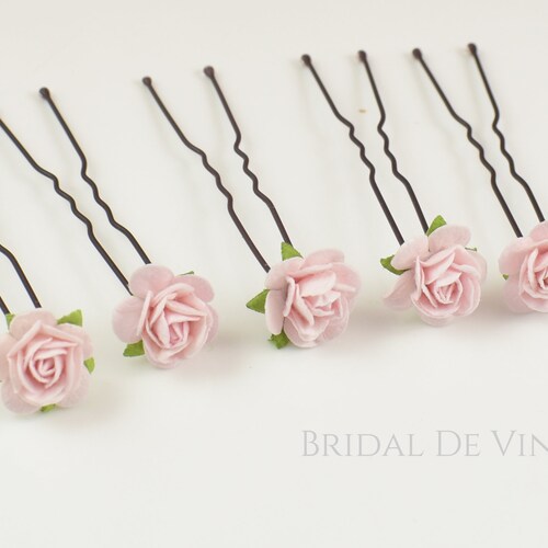 Dainty Mini Bridesmaids Flower Hair Pins Colour Choice Red Etsy UK