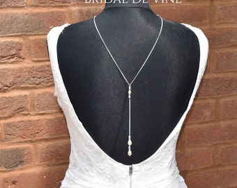 Bridal Backdrop Necklace, Back Jewellery with CRYSTALLIZED™ - Swarovski Elements