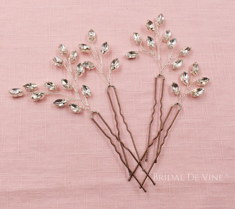 Pretty Sparkly Bridal Hair Pins Diamante Hair Pin Spray Etsy UK