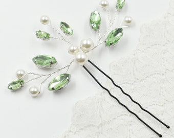 Green, Olive, Grass Green, Emerald  Bridal Hair Pins, Hair Accessories, Bridal Hair Accessories