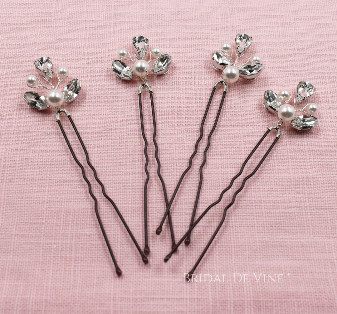 Bridal Pearl and Diamante Hair Pins Bridal Hair Accessories Etsy