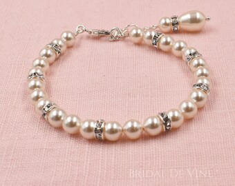 Pearl & Diamante Bridal Bracelet made with CRYSTALLIZED™ - Swarovski Elements