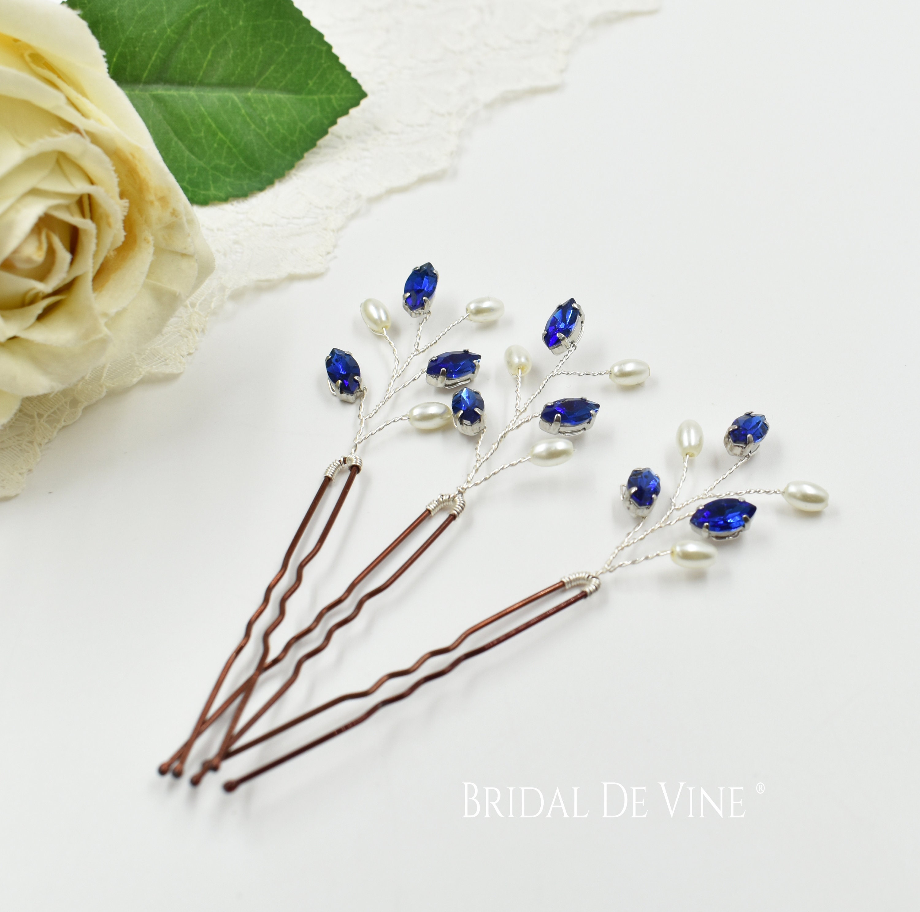 Hair Couture Pearl & Rhinestone Jewel wedding formal occasion Hair Pins set of 3 Amazon.com : 30 Pieces Wedding Pearl Hair Pins for Brides  main image 2