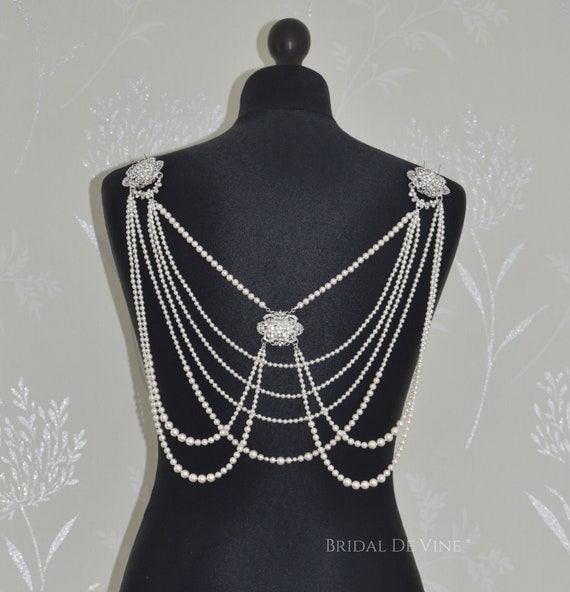 Bridal Back Drape Back Necklace Attachement Back Jewellery Etsy