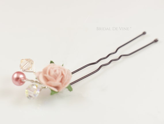 NEW Pink crystal glass stone smoke flower metal aliceband headband
