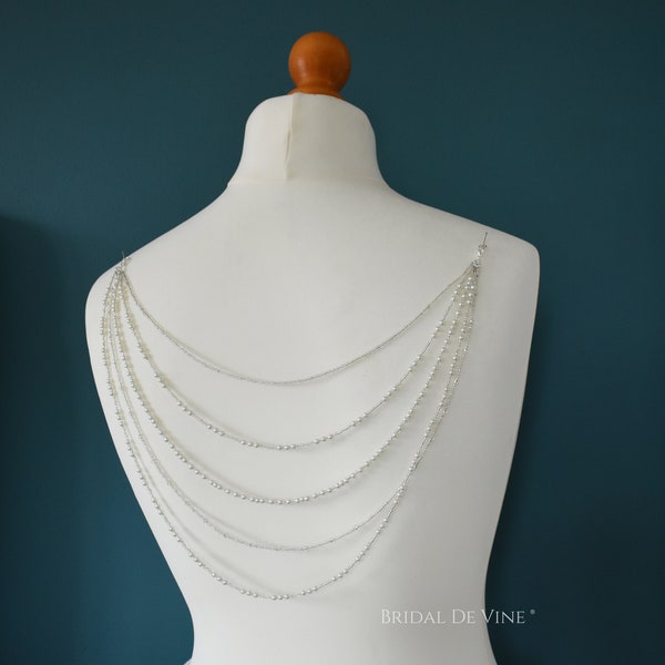 Bridal Back Jewellery, Back Drape, Backless Dress, Back Necklace -'Andrea'