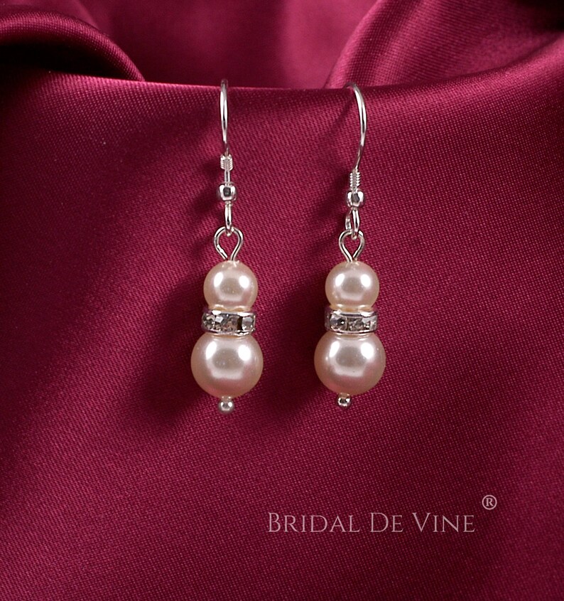 Bridal Pearl and Diamante Drop Earrings Bridesmaids Gift Etsy