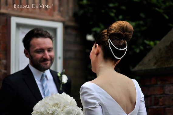Bridal Hair Adornment Back Drape Hair Swag Hair Jewellery Etsy