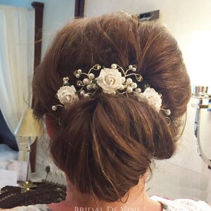 Mulberry Flower Hair Vine - Hair Up Bun - Bridal Hair Accessory - Boho Summer Wedding