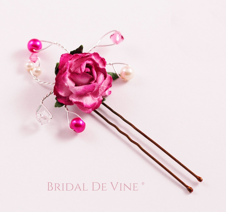 Pretty Bridal Bridesmaids Hair Pin Flower Hair Pin Etsy UK