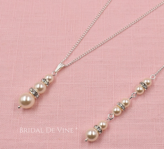 Bridal Backdrop Necklace Back Lariat Back Drop Necklace Bridal
